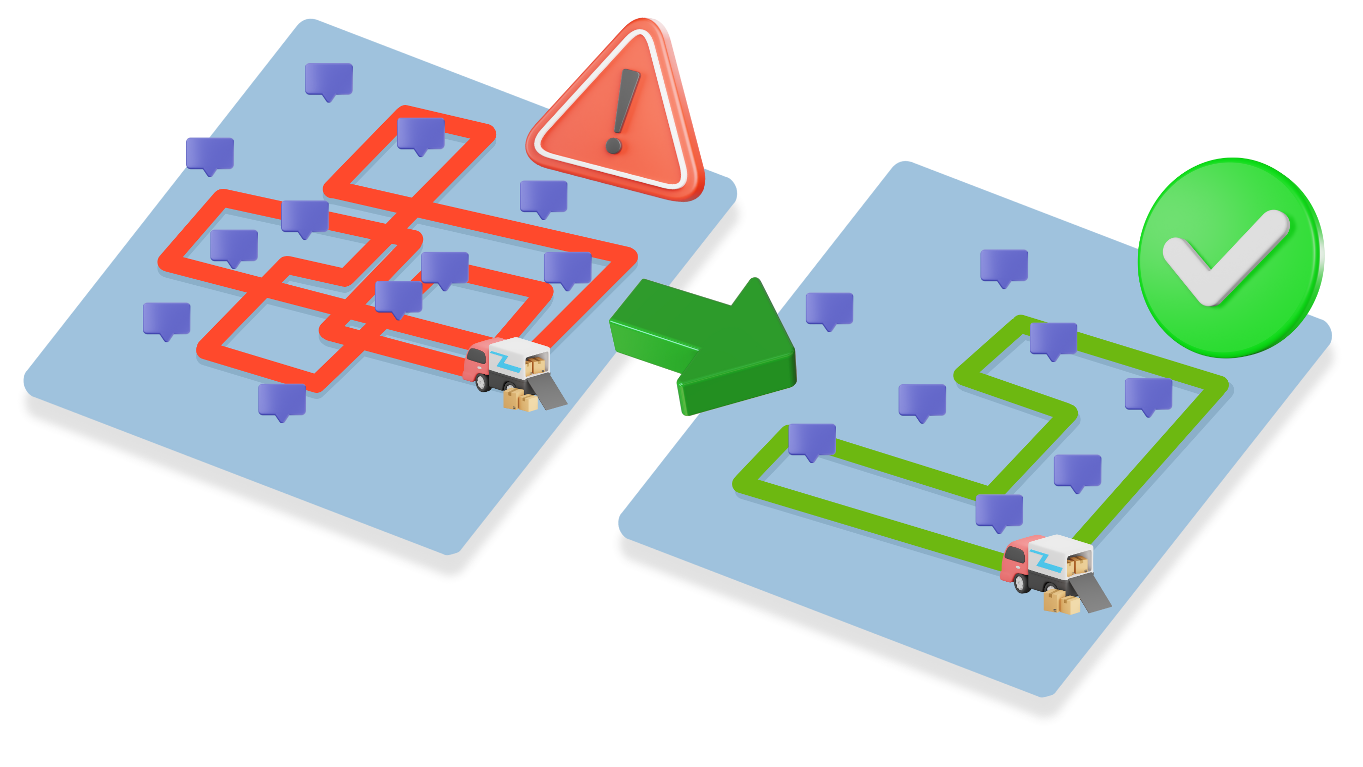 Route Optimisation Comparison Graphic